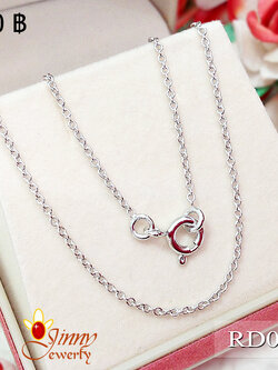 สร้อยเงินแท้ ลายคตกิตจิ๋ว งานอิตาลี (ชุบโรเดียมแบบดำ)