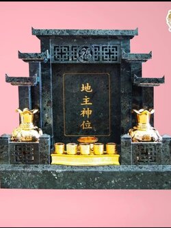 ศาลเจ้าที่หินอ่อนเขียวอิตาลี ขนาด24นิ้ว 4เสา5หลังคา