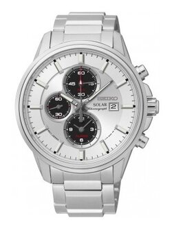 Seiko Men's SSC251P1 Solar Chronograph Stainless Steel 100M Water Resistance Watch