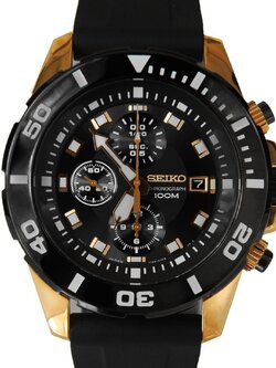 Seiko นาฬิกาข้อมือผู้ชาย สายเรซิ่น รุ่น SNDE04P1 - Black