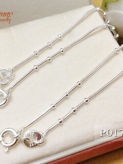 สร้อยเงินแท้ ลายกระดูกงู Snake 1:3 (งานอิตาลี) ความหนา 1.2 มิล