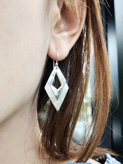 ต่างหูเงินแท้ ต่างหูระย้า แบบเกี่ยว