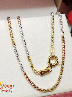 สร้อยคอ 2 กษัตริย์ ลาย pop corn งานอิตาลี 1.5 มิล