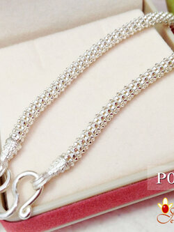 สร้อยเงินแท้ ลาย Pop corn (งานไทย) ความหนา 2.0 มิล