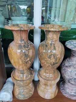 แจกันหินอ่อนลายไม้ ขนาดสูง 75 ซม