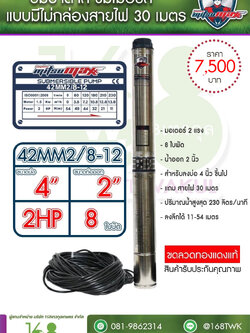 ซับเมอร์ส ปั๊มบาดาล Mitsumaxรุ่น42MM2/8-12