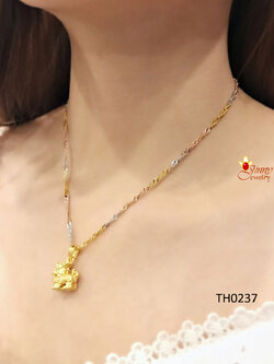 สร้อยคอเงินแท้ 92.5 สร้อย 3 กษัตริย์ ลายบิดเกลียว ตัดลายทั้งเส้น (สร้อยงานอิตาลี) ชุบ 3 สี ไม่รวมจี้