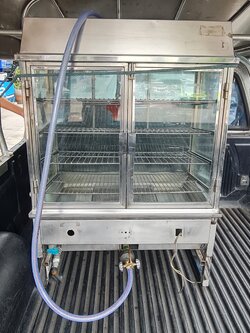 ตู้โชว์อุ่นขนมจีบ-ซาลาเปา ระบบแก๊ส หน้ากระจกตรง