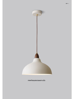 โคมไฟแขวนเพดานสไตล์นอร์ดิกหัวไม้โทนสีวอลนัท ปากโคมกว้าง35cm [AR90]