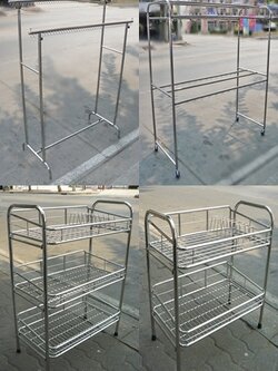 ราวแขวนผ้าสแตนเลส / ชั้นคว่ำจาน-แก้วสแตนเลส / ชั้นวางของเอนกประสงค์