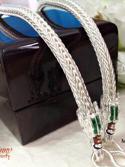 สร้อยเงินแท้ สร้อยเส้นใหญ่ ลายหกเสา ความหนา 6.0 มิล