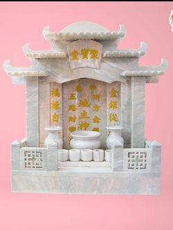 ศาลเจ้าที่หินอ่อนเทาทรงโมเดิร์น ขนาด24นิ้ว 4เสา5หลังคา