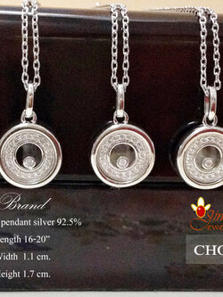 จี้เงินแท้ Chopard วงกลมประดับเพชร cz