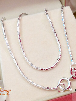 สร้อยเงินแท้ 92.5% ลายเกร็ดมังกร เล่นแสงดีมาก ขายดี สุดฮิต (งานอิตาลี)