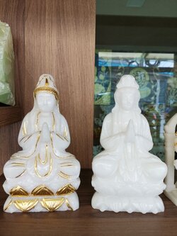 เจ้าแม่กวนอิมแกะสลักหินอ่อนหยกขาว ขนาด สูง 8นิ้ว
