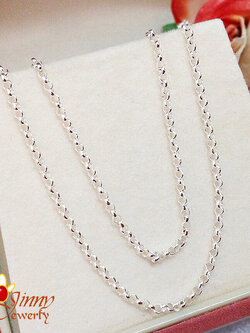 สร้อยคอเงินแท้ สำหรับเด็ก ลายผ่าหวายจิ๋ว (งานไทย) 1.2 มิล