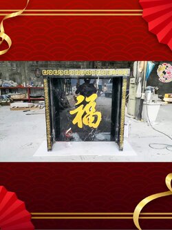 ตู้ครอบศาลหินอ่อนสีดำ ขนาด 108ซม ขนาดศาล 27นิ้ว