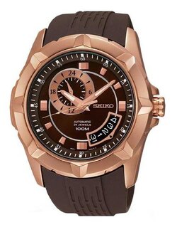 Seiko Automatic Brown Dial Brown Rubber Mens Watch SSA230K1