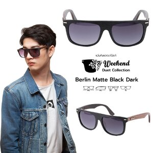 แว่นกันแดดขาไม้ Weekend Duet Collection Berlin Matte Black (Dark)