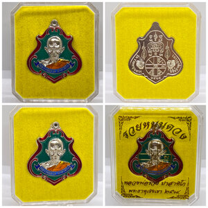 เหรียญหลวงพ่อรวย ปาสาทิโก วัดตะโก รุ่น รวยหนุนดวง เนื้ออัลปาก้าลงยาเขียว (พระธาตุเชิงเขา ) ปี2564