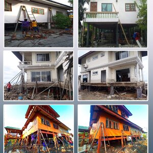 ช่างดีดตึก โทร 090-9218474 เลื่อนบ้าน หมุนบ้าน ย้ายบ้าน เปลี่ยนเสา แก้ไขปัญหาบ้าน-อาคาร-โรงงานทรุดเอียง