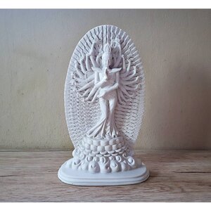 รูปหล่อ พระแม่กวนอิม พันกรพันมือ(สูง11นิ้ว ฐาน7นิ้ว) เนื้อเรซิ่นสีขาวงา - (ขายปลีก ขายส่ง)