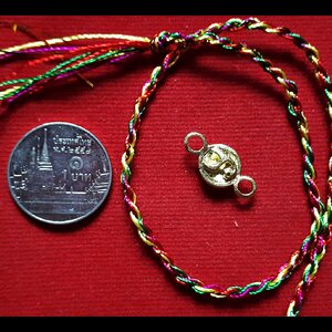 หัวนอโม เชือกด้าย ไหม7สี ปี2563 #รับประกันแท้ - หลวงพ่อเล็ก วัดท่าขนุน (ปลุกเสก ณ วัดบ้านห้วยน้ำขาว ปี2563)