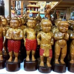 กุมารทอง แกะสลัก ไม้สักทอง (องค์เปล่ายังไม่ปลุกเสก)