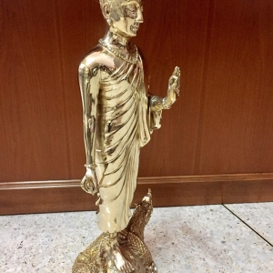 รูปหล่อ ท้าวมหาพรหมชินนะบัญจะระ เนื้อโลหะทองเหลืองขัดเงา สูง25นิ้ว (พระใหม่หล่อใหม่ ขายปลีก ขายส่ง)