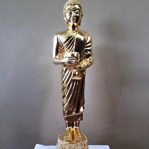 รูปหล่อ พระพุทธ หลวงพ่อไหลมาเทมา(สมเด็จองค์ปฐม ปางอุ้มบาตร อุดมสมบูรณ์มหาลาภ) - เนื้อทองเหลือง ปิดทองแท้ (องค์ใหญ่ขนาดตั้งบูชา สูง26นิ้ว) ปี2563 #รับประกันแท้ - หลวงพ่อเล็ก วัดท่าขนุน เป็นประธานปลุกเสกอฐิษฐานจิต