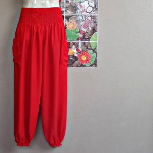 กางเกง อาลาดิน ขาจั๊ม สีแดง