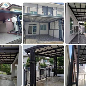 หลังคาโปร่งแสง โทร 090-8944938 ประตูรั้วบ้านสแตนเลส โครงหลังคา ต่อเติมครัวหลังบ้าน ช่างบิ้วอิน หลังคากัน