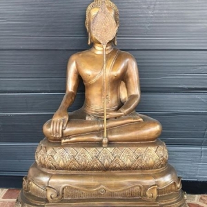 รูปหล่อ หลวงพ่อโต วัดพนัญเชิง อยุธยา ปี2500 เนื้อทองเหลือง (หน้าตัก9นิ้ว)