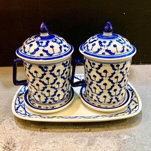 ครบชุด แก้ว2ใบ จานรอง9นิ้ว