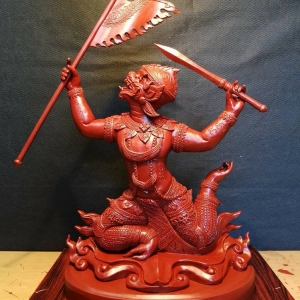 รูปหล่อหนุมานยกพล หลวงพ่อกวย วัดโฆสิตาราม(วัดบ้านแค) ขนาดบูชาใหญ่ เนื้อโลหะ ปี2561