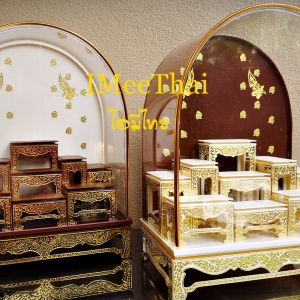 ตู้โชว์ แบบ ตู้ครอบแก้ว - โต๊ะหมู่บูชา (กว้าง11xยาว19xสูง24 ซม) - ( พระเครื่อง วัตถุมงคล ขนาดเล็ก กระทัดรัด)