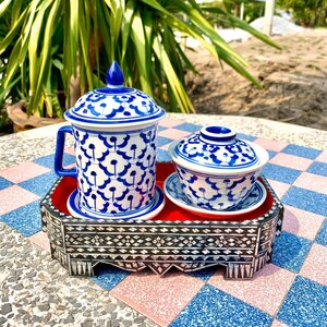 แก้ว-ถ้วยน้ำชา-พร้อมที่วาง (เซ็ตครบชุด)