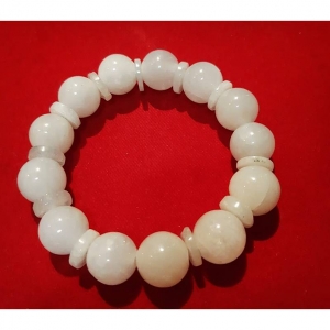 ประคำ หินหยกขาว (หยกพม่า) (ขนาด15มิล) (ขายปลีก ขายส่ง)