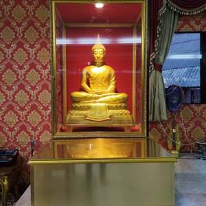 ตู้กระจก ครอบพระ ตู้โชว์ (ขนาด 35x35x45 นิ้ว) (ติดไฟ ส่องสว่าง + บานเปิดปิด ด้านหน้า) #ใช้ระยะเวลาในการทำ14-20วัน