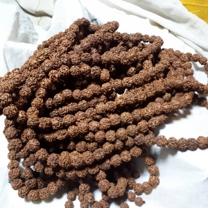 สร้อยคอ ประคํา น้ำตาพระศิวะ เมล็ดรุทรักษะ 108เม็ด ของแท้นำเข้าจาก อินเดีย (ขนาด1ซม) (ขายปลีก ขายส่ง)