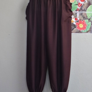 กางเกง อาลาดิน ขาจั๊ม สีน้ำตาล
