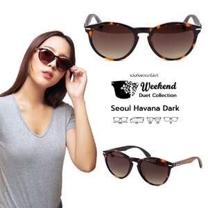 แว่นกันแดดขาไม้ Weekend Duet Collection Seoul Havana (Dark)
