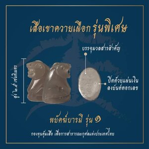 เสือ เขาควายเผือก อุดมวลสาร พิเศษ ปิดแผ่นเงินแท้ จารย์ยันต์อุโองการ พิธีพยัคฆ์บารมี (สร้าง30ตัว) (เมตตาและมหาอำนาจ) พ่อปู่ฤาษีเจ้าสมิงพรายสงเคราะห์ ปี2563 - ครูบากฤษดา วันสันพระเจ้าแดง(วัดป่ายาง) จ.ลำพูน