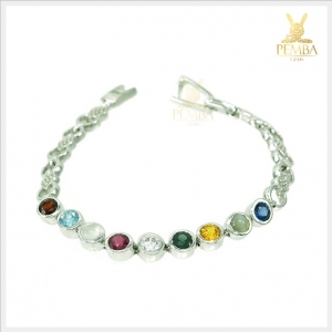 สร้อยข้อมือนพเก้าแท้ ดีไซน์สวยเก๋ เสริมมงคลชีวิตทุกด้าน