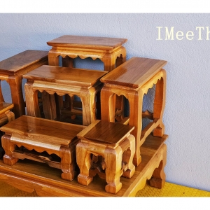 โต๊ะหมู่บูชา หมู่ 7 หน้า 4 (หน้า4x8) ไม้สักทอง