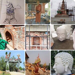 ออกแบบก่อสร้างหอระฆัง โทร 061-1476494 ซ่อมแซมวัด หลังคาพระอุโบสถ ประตูโขง หอระฆัง เมรุเผาศพ ศาลาการเปรียญ
