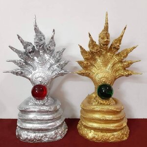 รูปหล่อ รูปปั้น พญานาค 9เศียร เนื้อโลหะ - (ขนาด สูง60ซม ฐาน30ซม หนัก16กิโล) Pre-Order