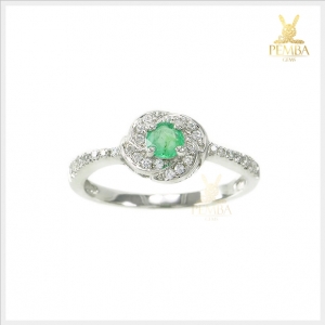 แหวนมรกตแท้ เงินแท้925 เล็กๆ ใส่ติดนิ้วน่ารักๆ แหวนพลอยแท้