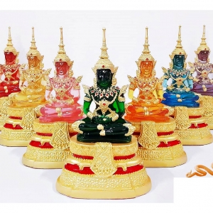 ุรูปหล่อ พระแก้วมรกต พระพุทธรูปปางทรงเครื่องจักพรรดิ์ (สีประจำวันเกิด) - (หน้าตัก5นิ้ว ฐาน7นิ้ว สูง11นิ้ว)
