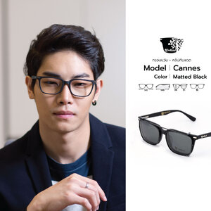กรอบแว่นสายตาพร้อมคลิปกันแดด Weekend Cannes Matte Black